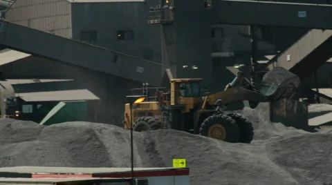 Factory Industrial Catapillar Back Loader Stock Footage 728068