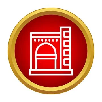 Factory industrial complex building production manufacturing icon 库存插图