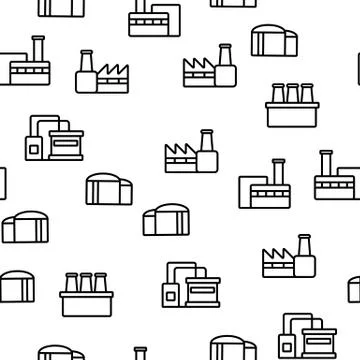 Factory Industrial Vector Seamless Pattern 库存插图