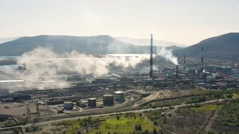 Factory in industrial zone Stock Footage 158843706