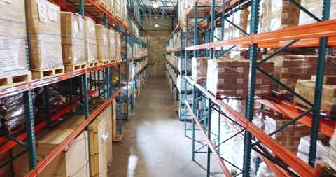 Factory, industry and logistics with inventory, stock or storage for delivery 動画素材 335895709