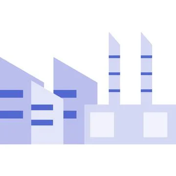 Factory industry building icon flat vector plant Ilustración de archivo