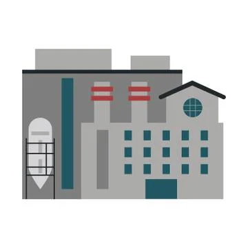 Factory industry building isolated Ilustración de archivo