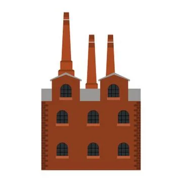 Factory industry building isolated Ilustración de archivo