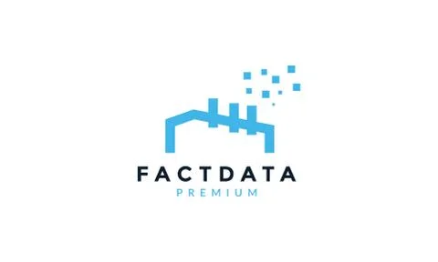 Factory industry building line data technology logo icon design イラスト素材