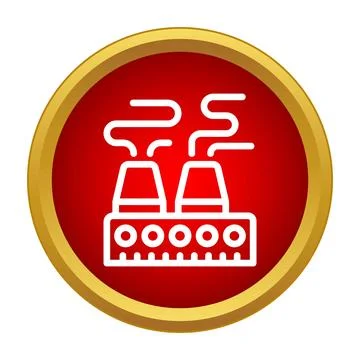 Factory industry producing smoke causing air pollution icon Ilustración de archivo