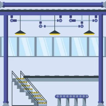 Factory inside place with stairs Stock Illustration