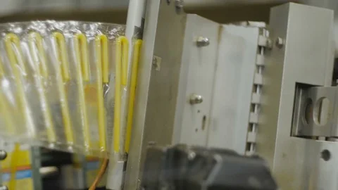 Factory. Juice production. Conveyor Stock Footage