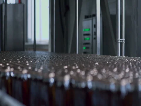 Factory. Juice production. Conveyor Stock Footage