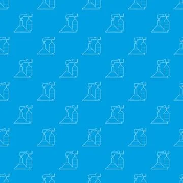Factory lab pattern vector seamless blue Stock Illustration