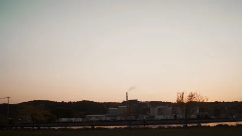 Factory-by-lake Stock Footage 144349302