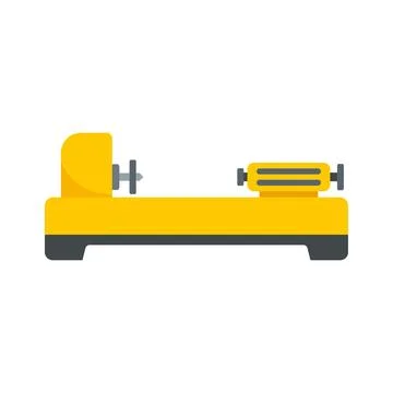 Factory lathe icon flat isolated Stock Illustration