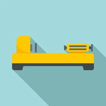 Factory lathe icon, flat style Stock Illustration