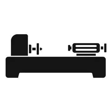 Factory lathe icon, simple style Stock Illustration