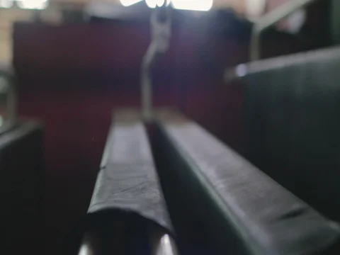 Factory of leather production. Skin Drying Conveyor Stock Footage