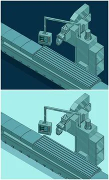 Factory line and control panel illustrations Ilustración de archivo