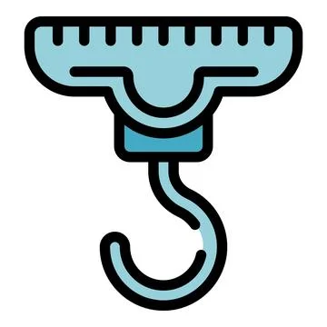 Factory line hook icon vector flat Stock Illustration