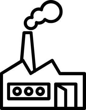 Factory Line Icon Design Stock Illustration
