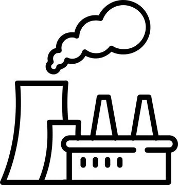 Factory Line Icon Design Stock Illustration