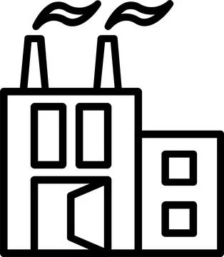 Factory Line Icon Design Stock Illustration