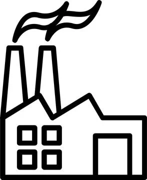 Factory Line Icon Design Stock Illustration