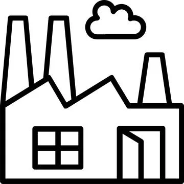 Factory Line Icon Design Stock Illustration