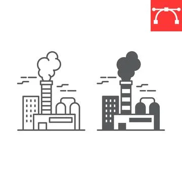 Factory line icon Illustrazione stock
