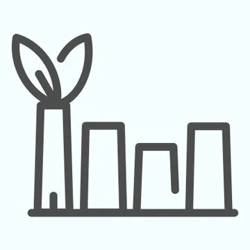 Factory line icon. Plant vector illustration isolated on white. Eco factory Ilustración de archivo