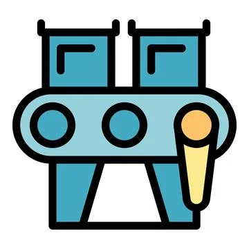 Factory line icon vector flat Stock Illustration