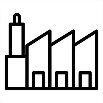 Factory line icon vector illustration isolated on white background Stock Illustration