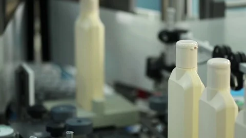 Factory Line Of Plastic Bottles Products Stock Footage 70632565