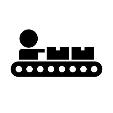 Factory line worker silhouette icon. Factory worker. Vector. 스톡 일러스트