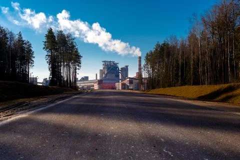 Factory located in the forest Stock Photos