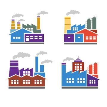 Factory logo color vector Stock Illustration