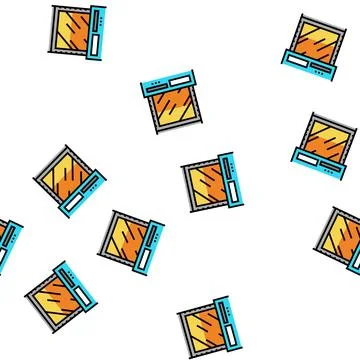 Factory machine for glass production vector seamless pattern Illustrazione stock