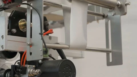 At the factory. The machine is in motion. Stock Footage 127885573