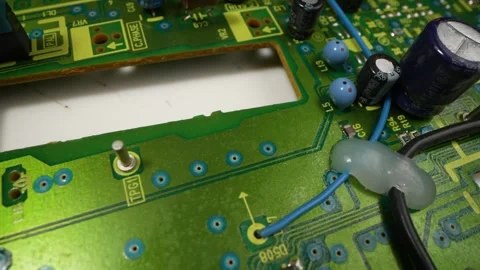 Factory Machine at Work: Printed Circuit Board Being Assembled with Automated 動画素材 270073534
