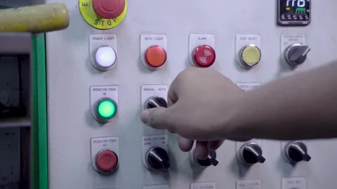 Factory Machinery Switches Vídeo Stock 287967230