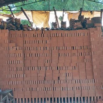 Factory for making bricks by burning Stock Photos