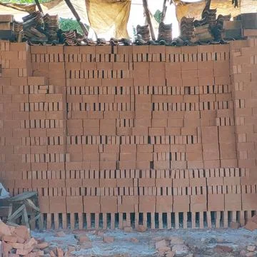Factory for making bricks by burning Stock Photos