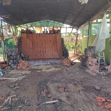 Factory for making bricks by burning Stock Photos