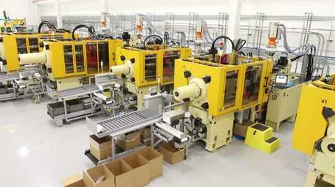 Factory Manufacturing Crane Shot Stock Footage 38015658
