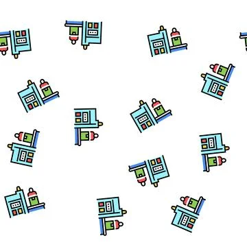 Factory manufacturing equipment vector seamless pattern Stock Illustration