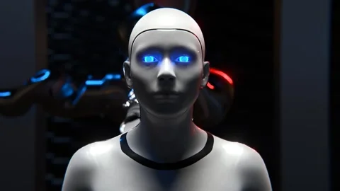 A factory for manufacturing robots with artificial intelligence. Stock Footage 252382249