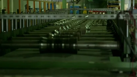 Factory metal rollers Stock Footage 77046390