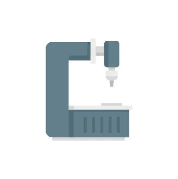Factory milling machine icon flat isolated vector Stock Illustration