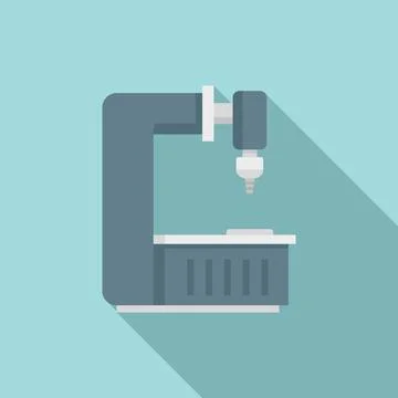 Factory milling machine icon, flat style Stock Illustration
