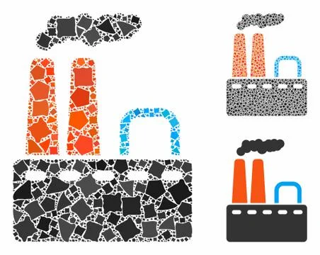 Factory Mosaic Icon of Irregular Elements 스톡 일러스트