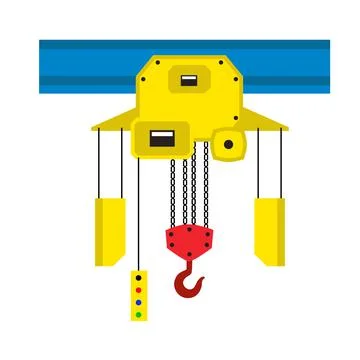 Factory move crane icon, flat style Stock Illustration