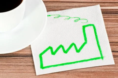 Factory on a napkin Stock Photos